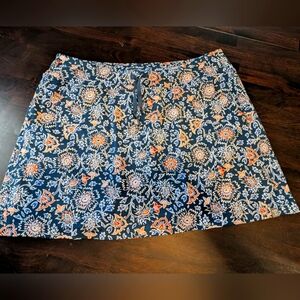 Title Nine Golf Or Pickleball Floral Print Women's Skort, Women's L, Navy/Coral